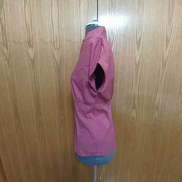 Pink fitted button down w/cap sleeves. (10) - Picture 3 of 8